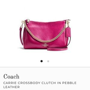 Coach Carrie Crossbody in Pebble Leather, color Cranberry